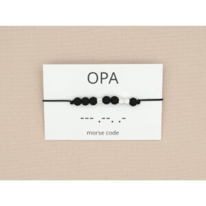 Morse code armband - Opa - zwart/zilver