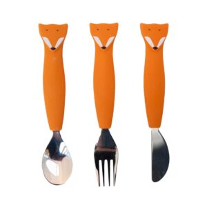 Siliconen Eetset 3-delig – Mr. Fox | BPA-vrij & Kindvriendelijk