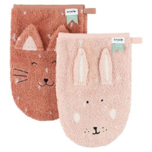 Gant de toilette 2-pack - Mrs. Cat & Mrs. Rabbit