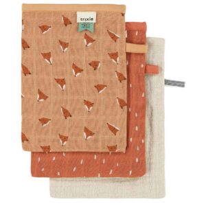 Tetra Waschlappen 3-pack Fierce Fox – Weiche Bio-Baumwolle