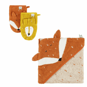 Combi-Deal: Mr. Fox Badcape - Mr. Fox & Mr. Lion washandjes