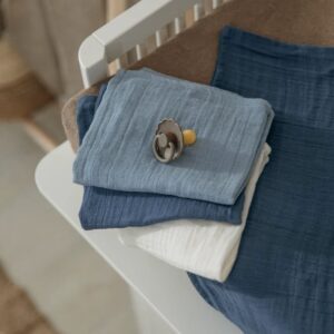 Hydrofiele doeken Pre- washed - jeans blue, indigo, neutral - 70x70cm- 3pack