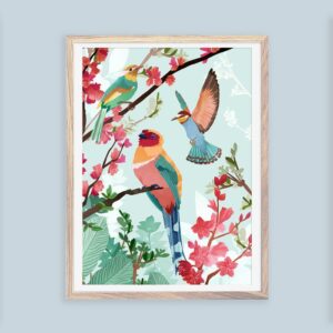 Birds of summer poster - Goed Blauw