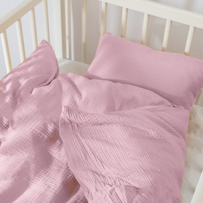 roze dekbedovertrek bed