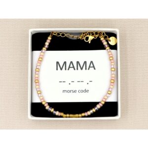 Morse code armband - Mama - Rosé goud