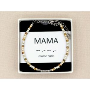 Morse code armband - Mama - zilver