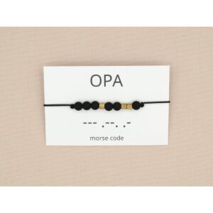 Morse code armband - Opa - Zwart/brons
