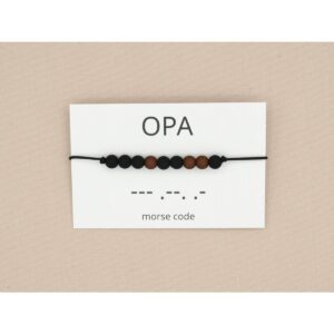 Morse code armband - Opa - zwart/bruin
