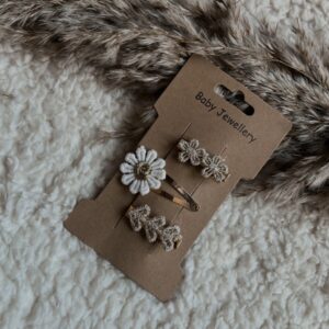 Haarspeldje madelief glitter - set van 3 speldjes