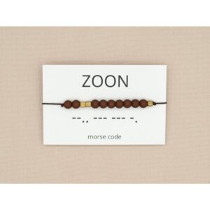Morse code armband - Zoon - Bruin/brons