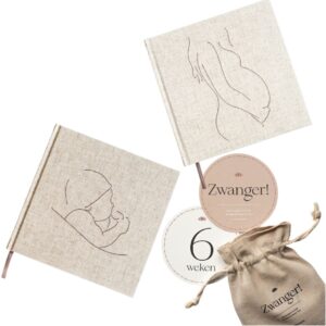 Combi-Deal: Zwangerschapinvulboek + invulboek eerste jaar + zwangerschap mijlpaalkaarten