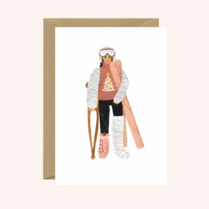 Wenskaart - Ski Fail Woman